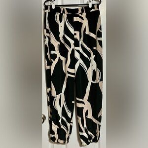 Stylish Black and Cream Wide Leg Women's Pants